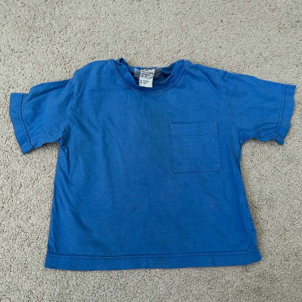 Corner Store Blue Kids T-Shirt with Pocket Size 3T